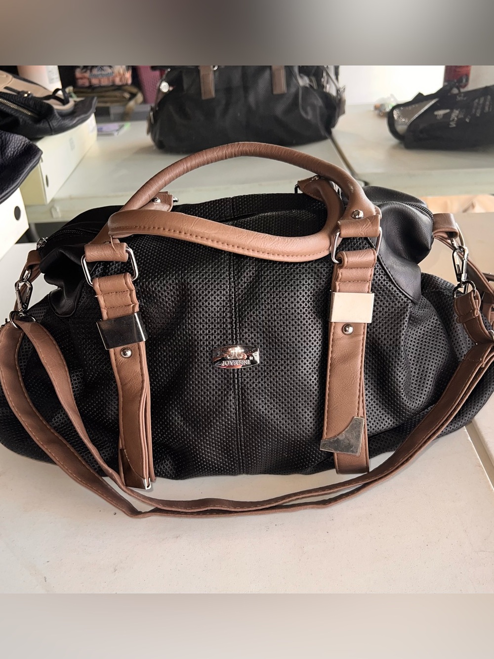 Black Satchel Bag / Mini duffle bag